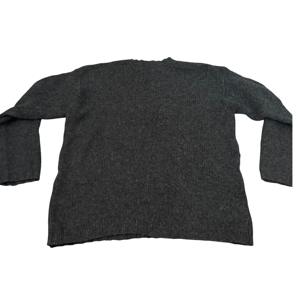 Vintage y2k J.Crew 100% Wool Sweater Mens Sz L Gray Cozy Casual Winter